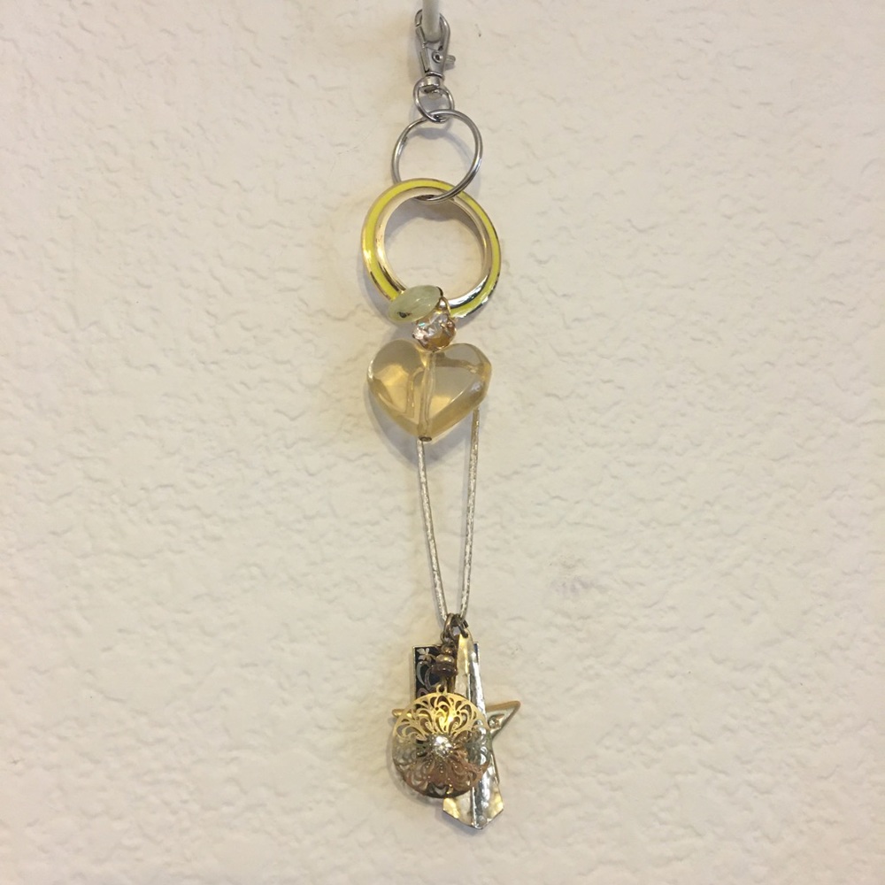 Vintage repurpose salvaged estate gem keychain